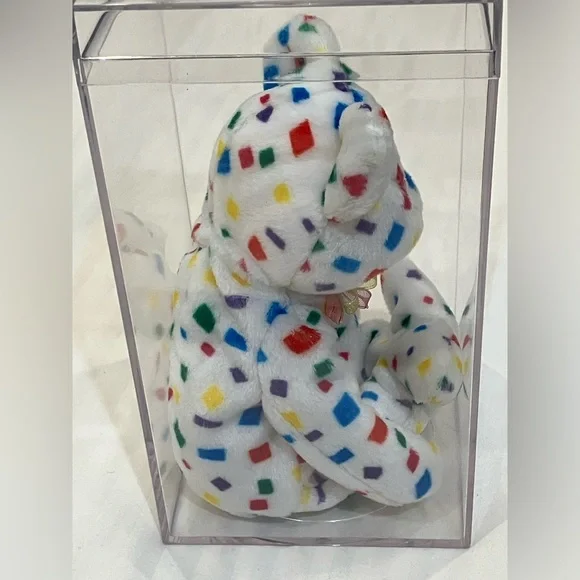 Ty 2K Millenium Beanie Buddy Red & Blue Stuffed Animal Plush Bear mint condition - Picture 8 of 11